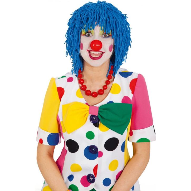 Perücke Clown Wolle blau