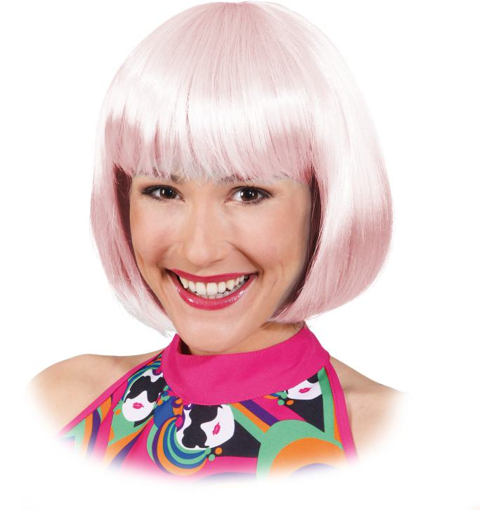 Perücke Pagenkopf rosé