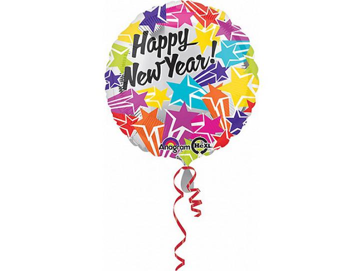 Folienballon Happy New Year bunt