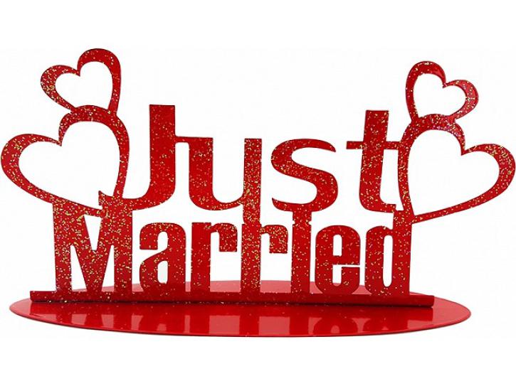 Aufsteller Just Married rot