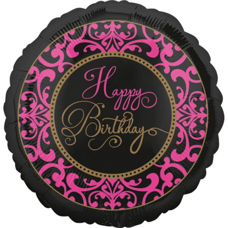 Folienballon Happy Birthday Filigran pink