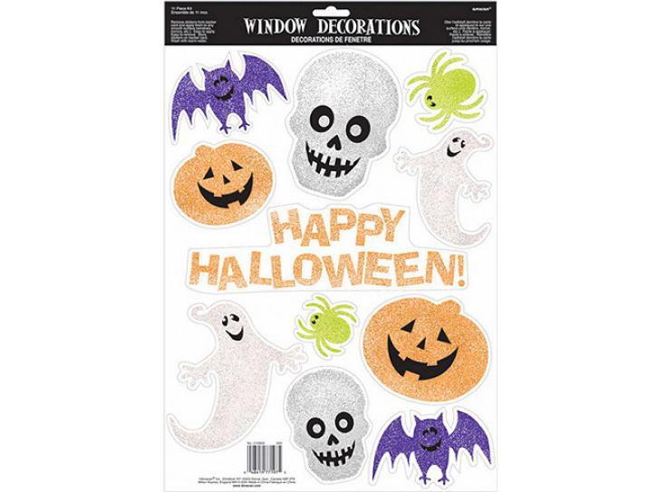 Fensterdeko Halloween Glitzer 11 Stk.