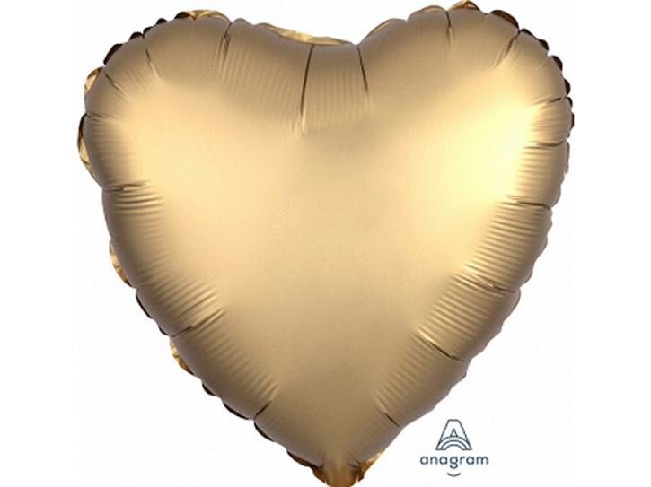 Folienballon Herz Satin gold 90 cm