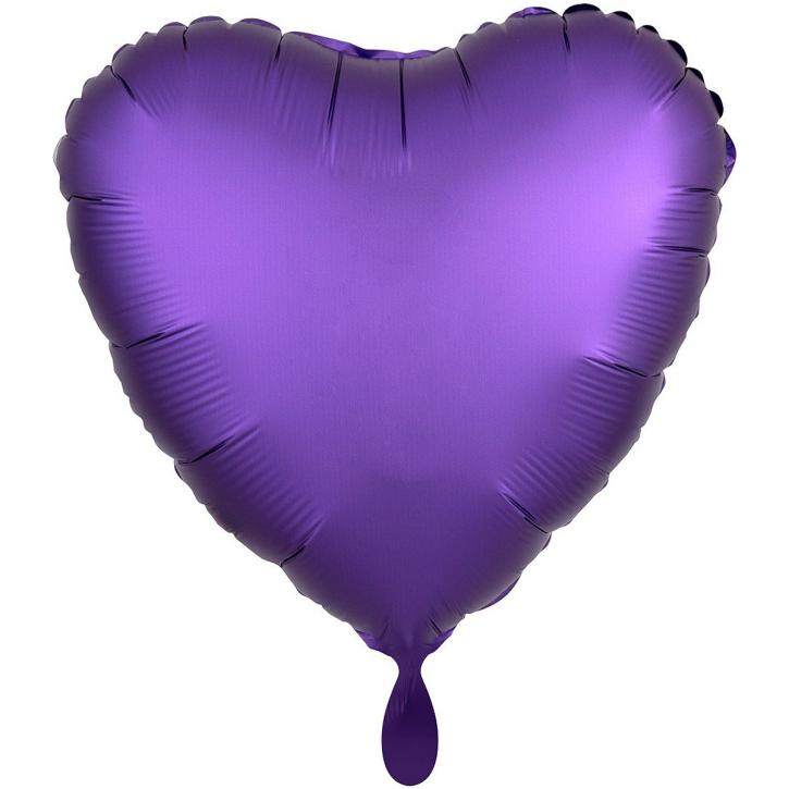 Folienballon Herz lila Satin 43 cm