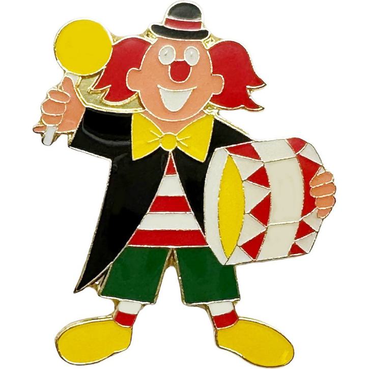 Karnevalspin Clown mit Trommel