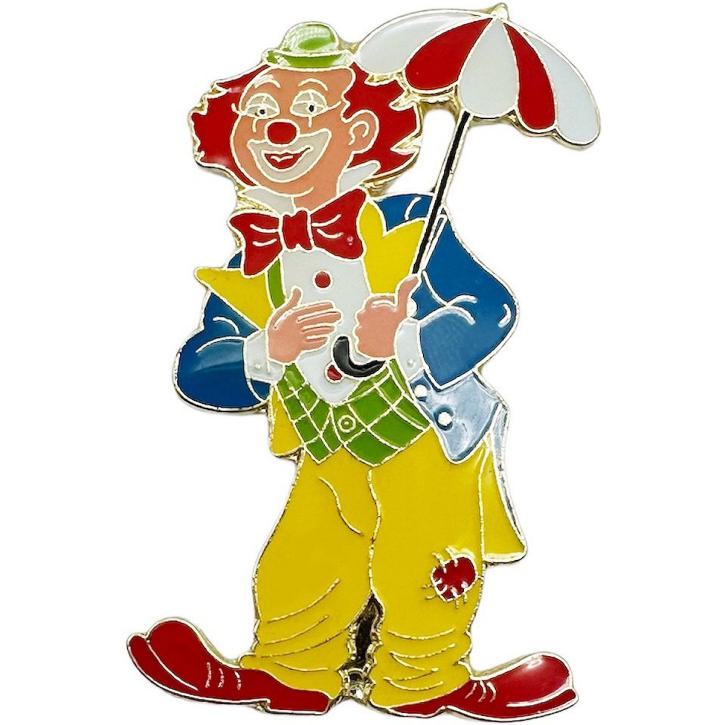 Karnevalspin Clown mit Schirm