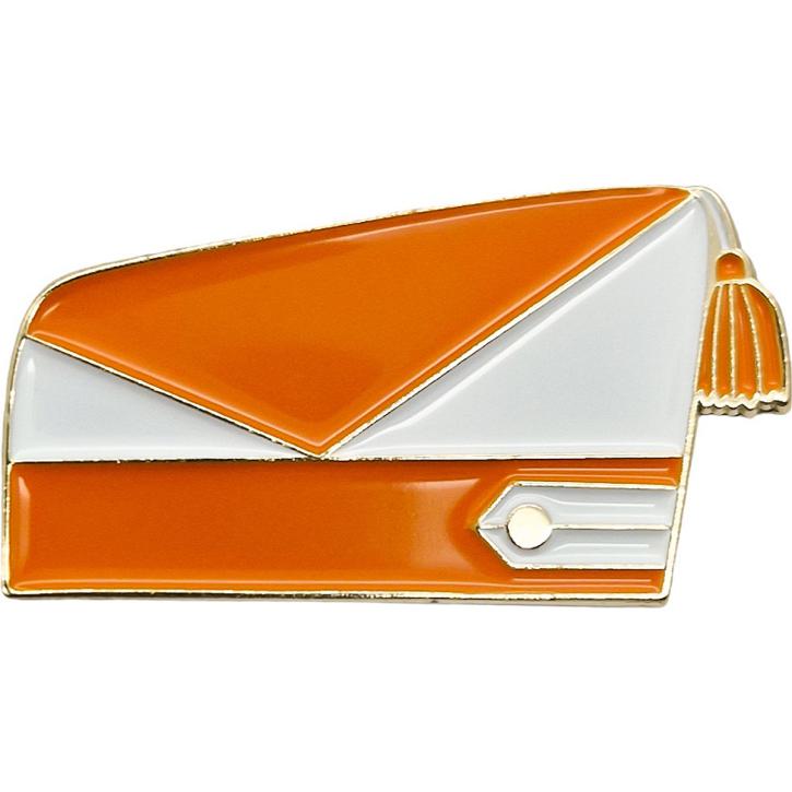 Pin Karnevalsmütze orange/ weiß