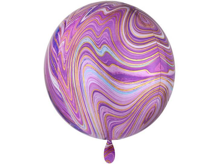 Folienballon Orbz pink, lila Marblez 16