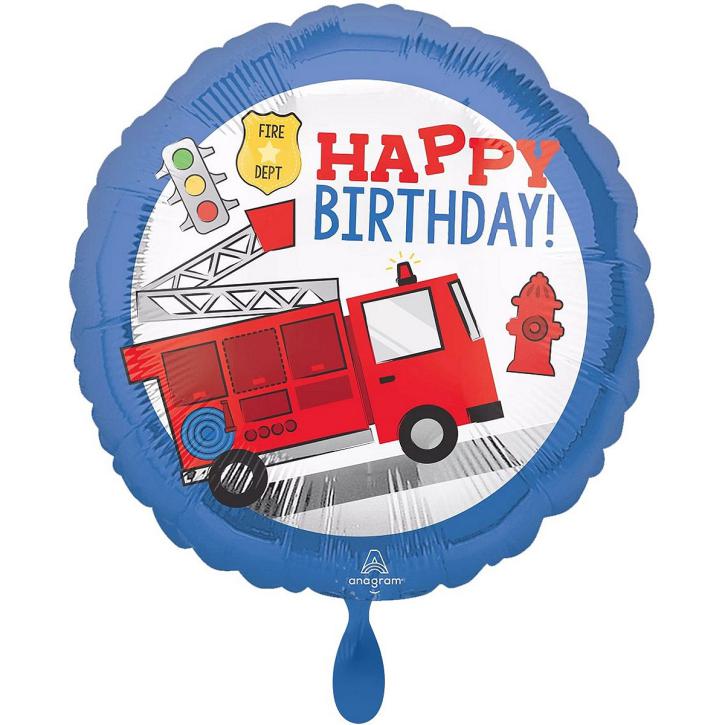 Folienballon Feuerwehr Happy Birthday