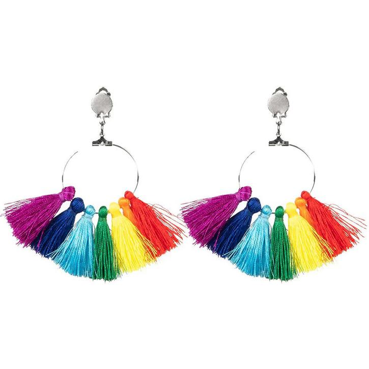 Ohrringe Regenbogen Quasten