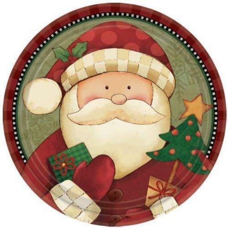 Teller Cozy Santa 8 Stk.