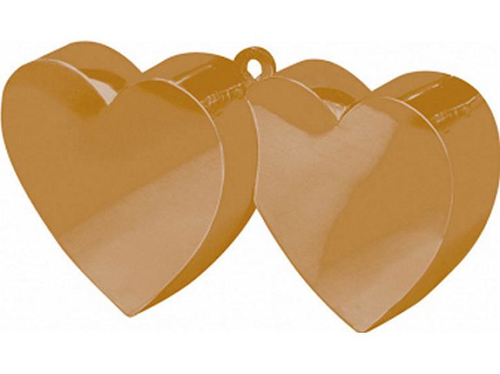 Ballongewicht Herz doppelt gold