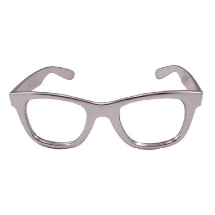 Brille metallic silber