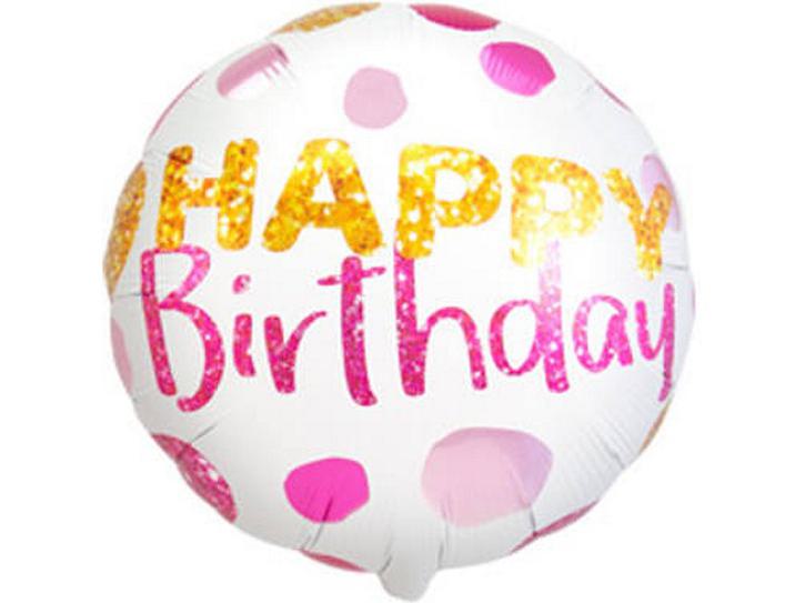 Folienballon pink/gold Happy B Day 45cm