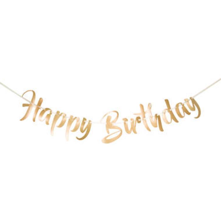 Banner Luxury Happy Birthday gold 1m
