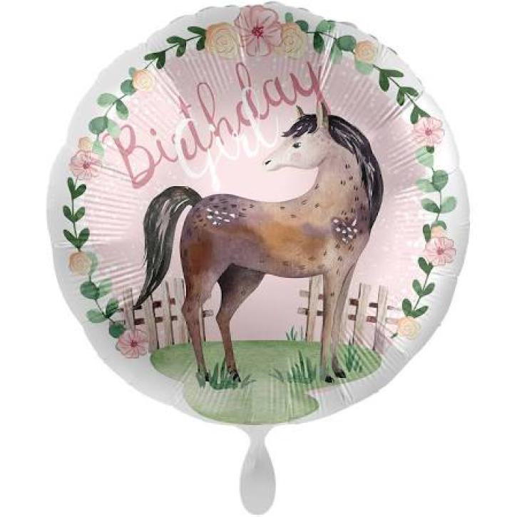 Folienballon Happy Birthday Pferd Satin 71cm