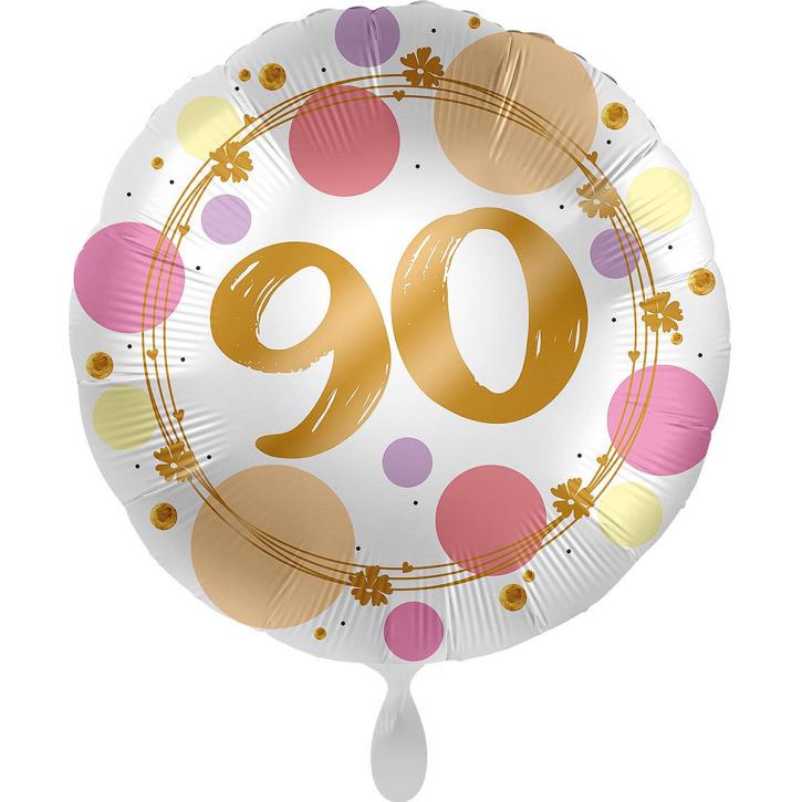 Folienballon 90. Geburtstag Punkte 45cm