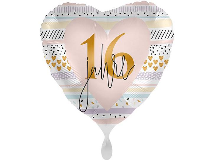 Folienballon 16 Jahre blush 43 cm
