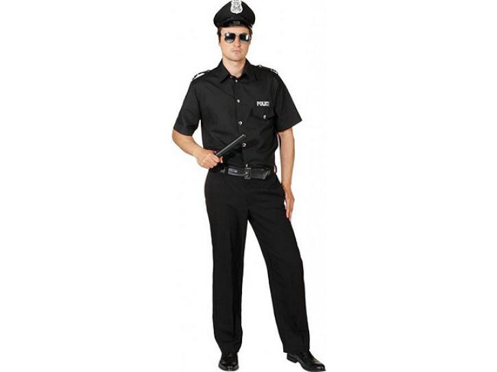 Kostüm Police Men schwarz Gr.54/56
