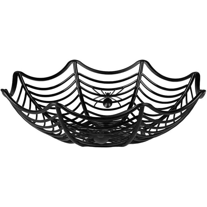 Korb Halloween Spinnennetz schwarz