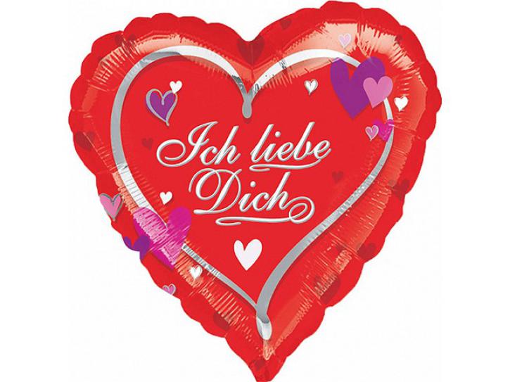 Folienballon Herz Ich liebe Dich