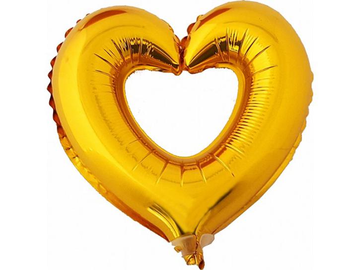 Folienballon offenes Herz gold  11