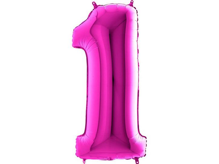 Folienballon Zahl 1 violett