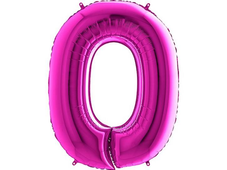 Folienballon Zahl 0 violett