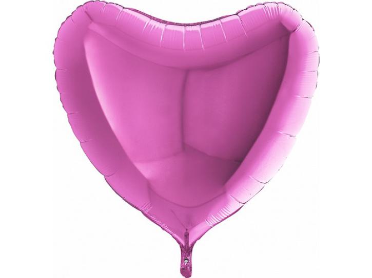 Folienballon Herz fuchsia ca 91cm