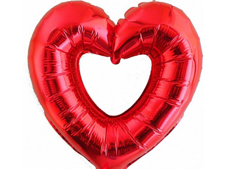 Folienballon offenes Herz rot  11