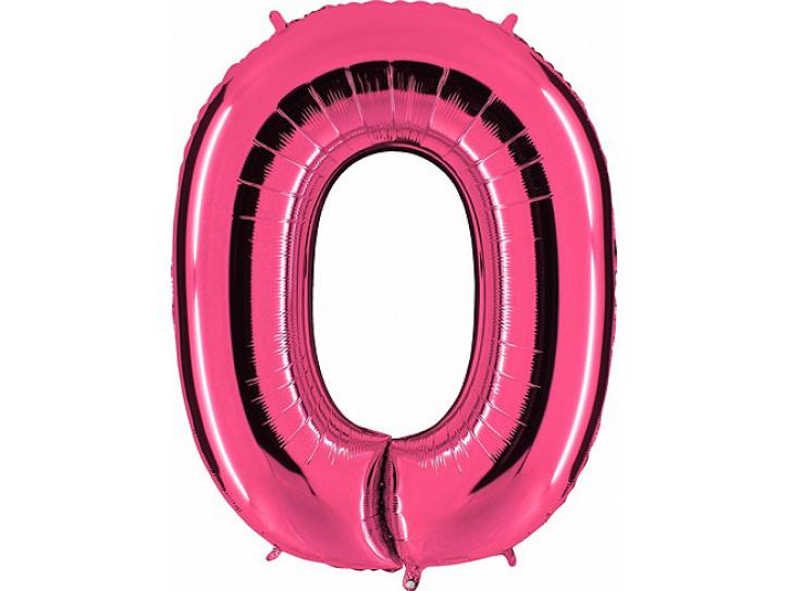 Folienballon Zahl 0 pink