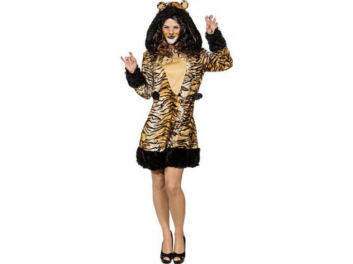 Kleid Plüsch Tiger Gr. 34/36