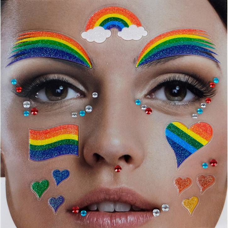 Gesichtstattoo Regenbogen