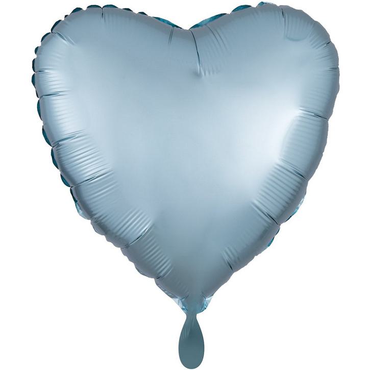 Folienballon Herz hellblau Satin 48cm