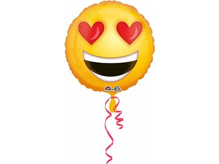 Folienballon Emoji Herzaugen