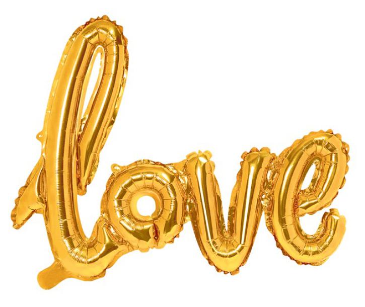 Folienballon Schriftzug Love gold