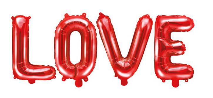 Folienballon Schriftzug Love rot