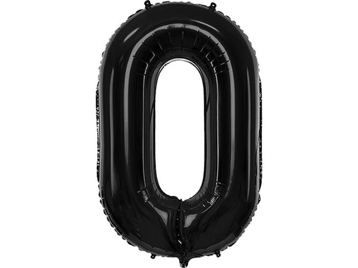 Folienballon Zahl 0 schwarz XXL