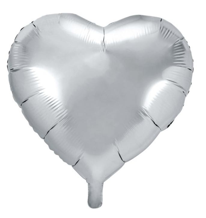 Folienballon Herz silber 61cm