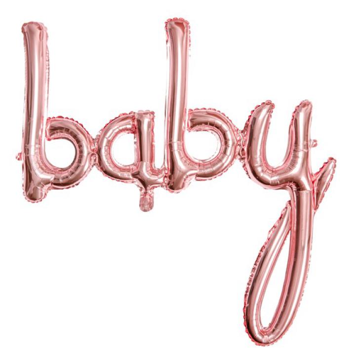 Folienballon Schriftzug Baby rosegold