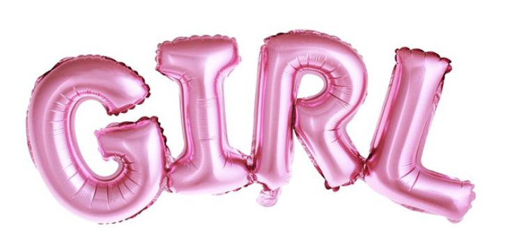 Folienballon Schriftzug Girl pink