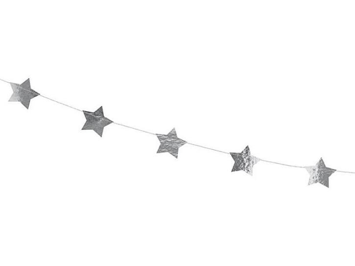 Girlande Sterne silber 3,6m