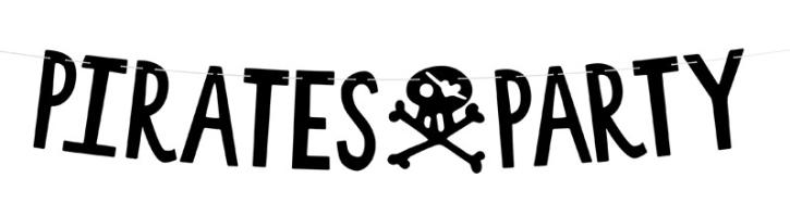 Banner Pirate Party schwarz 2m