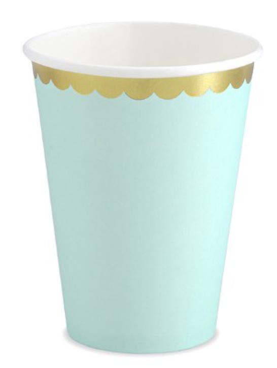 Becher mint/gold 6 Stk.