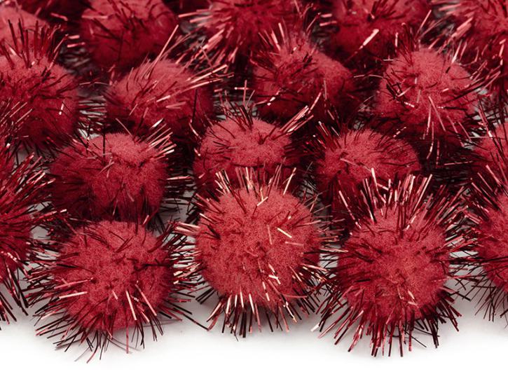 Pompons rot glitzer 20 Stk.