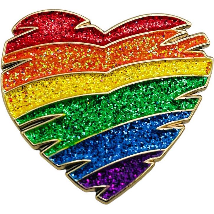 Pin Herz mit Regenbogenfarben