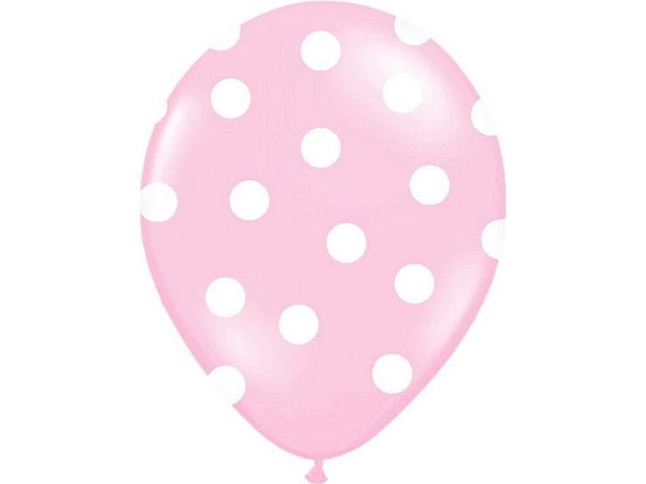 Latexballon gepunktet rosa 6 Stk.