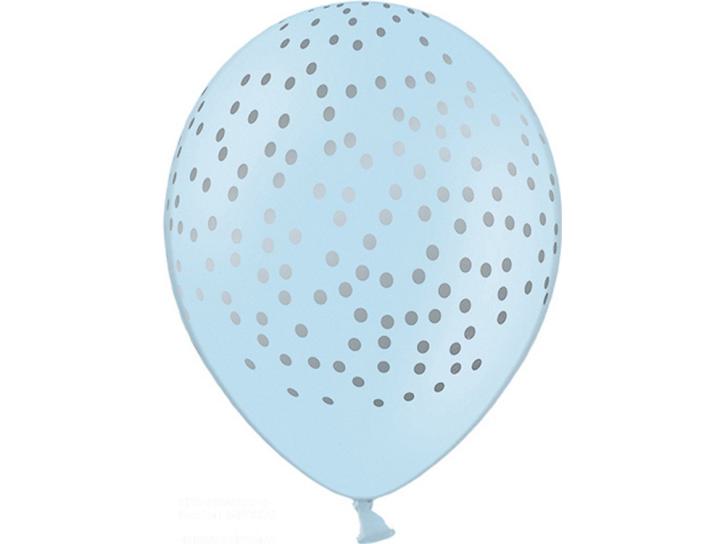 Latexballon Punkte blau-silber 6 Stk.