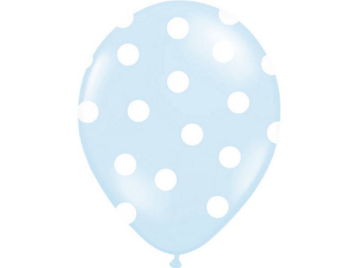 Latexballon gepunktet blau 6 Stk.