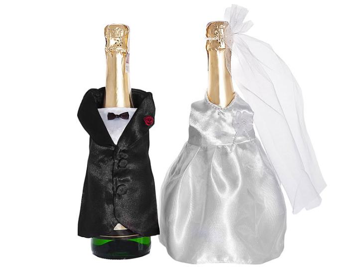 Brautpaar Flaschen-Kleidung Set
